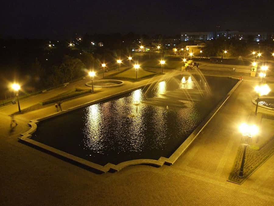 Curitiba: 4-Hour City-By-Night Tour with Dinner - The Wire Opera House under lights
