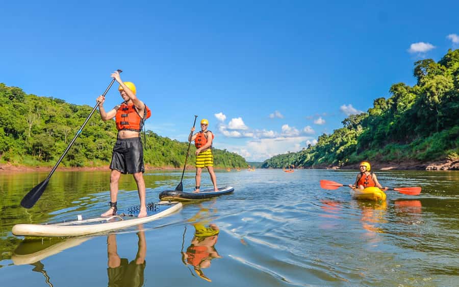 Guided Hike and Kayak or SUP River Tour w/ Transfer - Getting ready for the Iguaçu River