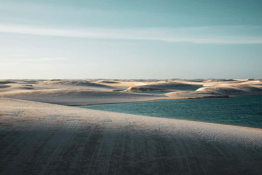 Half-day excursion to Lagoa Azul in the Lencois Maranhenses - Hotel pickup and the first step across the Rio Preguiças