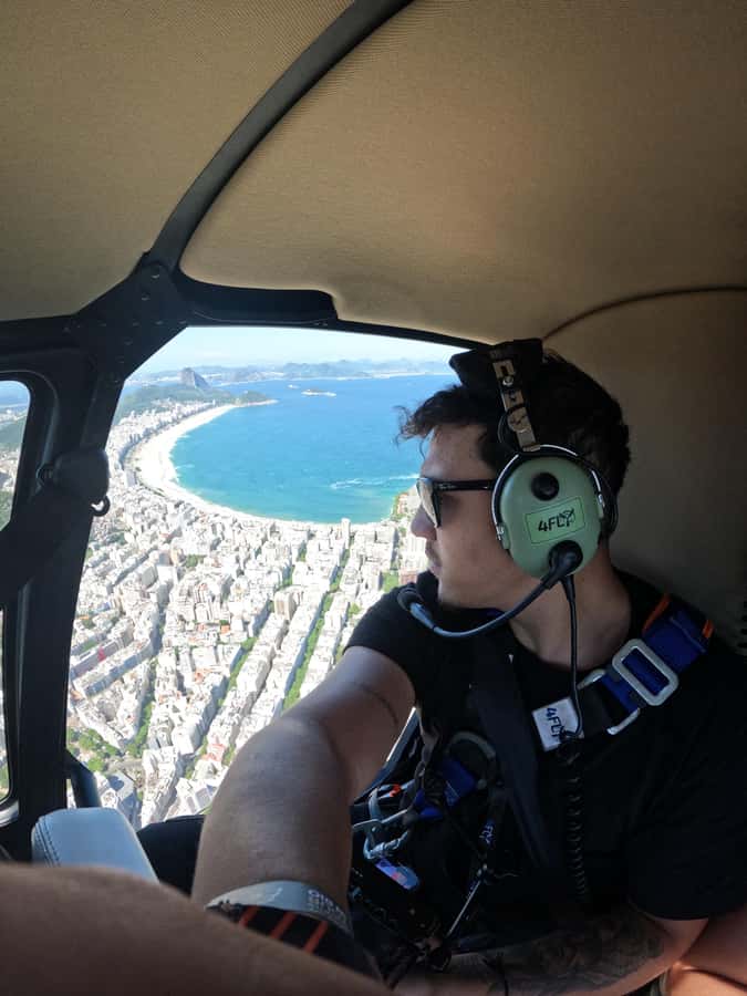 Helicopter flight no doors in Rio de Janeiro - Rodrigo de Freitas Lagoon adds a different side of Rio