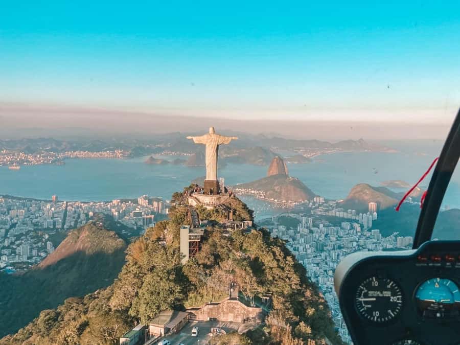 Rio De Janeiro Helicopter Flight Tour - Christ the Redeemer without the crowd