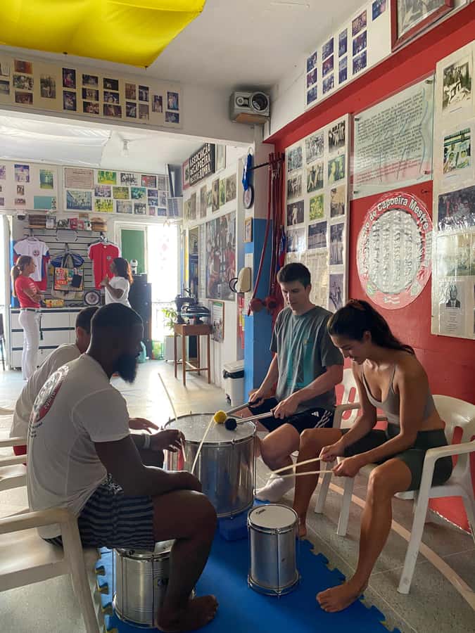 Salvador: Traditional Drumming and Percussion Workshop - Learning with Yasmin and the instructor team