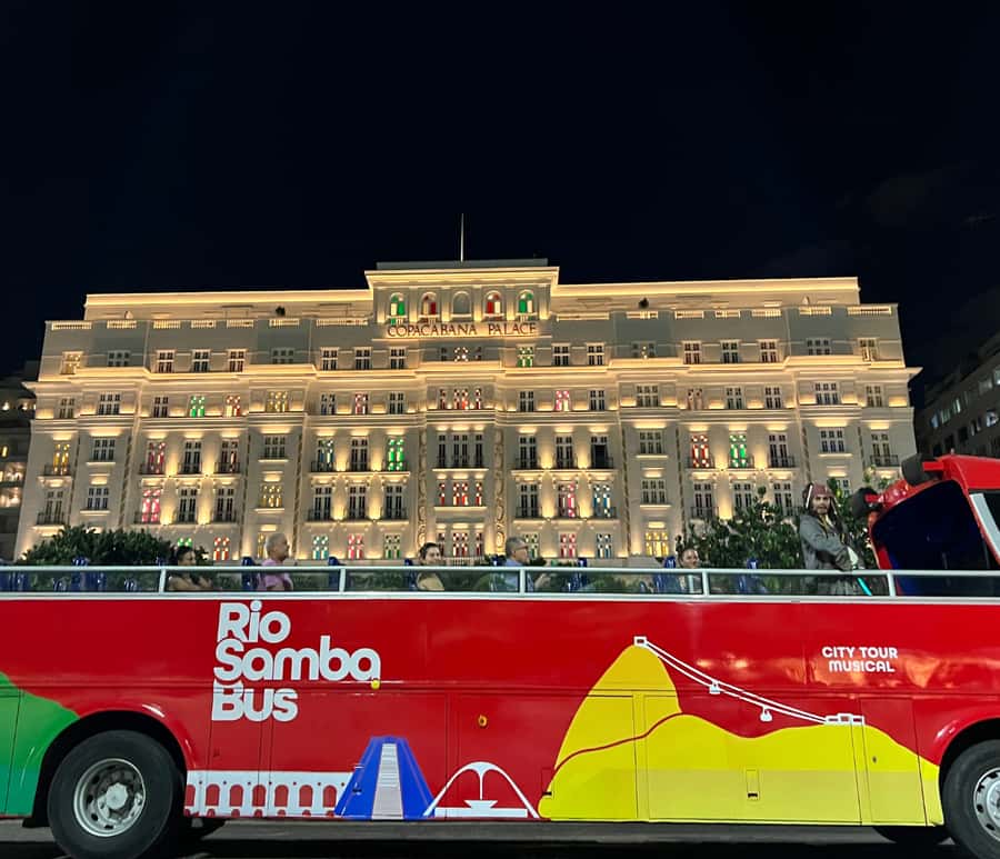 Skyline Night Tour Rio de Janeiro - Panoramic City Tour Rio Samba Bus - Rio after dark from an open roof
